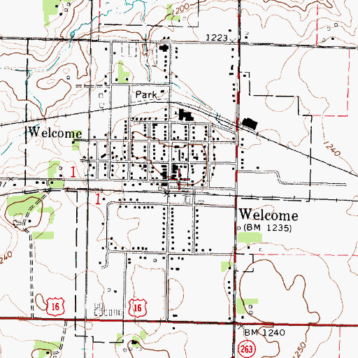 Topographic Map of Welcome Volunteer Fire Department, MN
