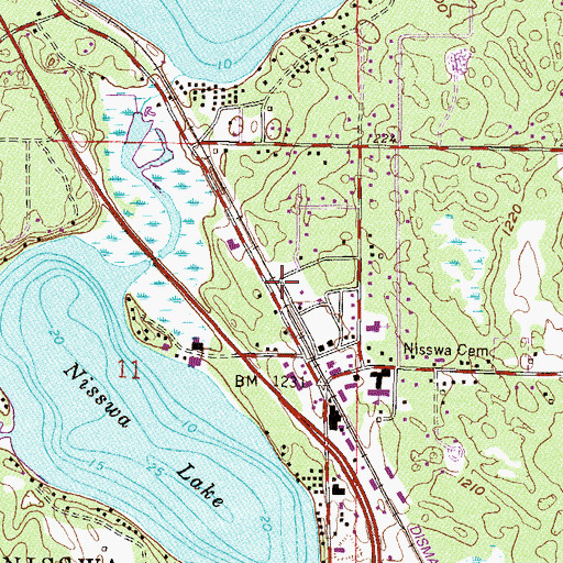 Topographic Map of Nisswa Fire Department, MN