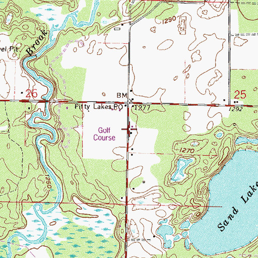 Topographic Map of City of Fifty Lakes Fire Department, MN