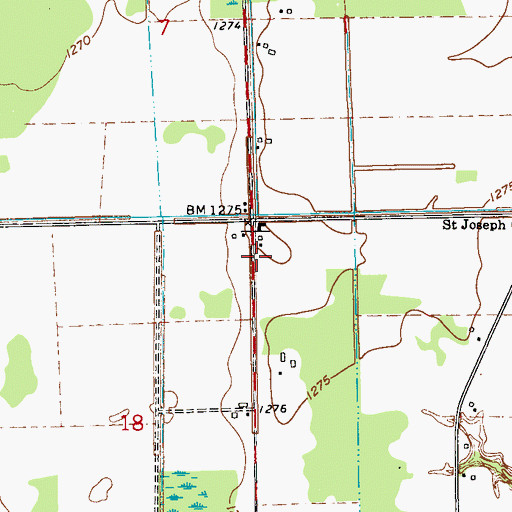 Topographic Map of Elmer Volunteer Fire Department, MN