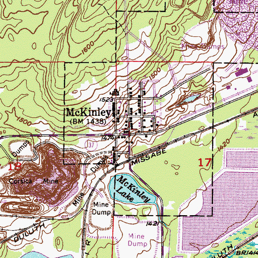 Topographic Map of McKinley Volunteer Fire Department, MN