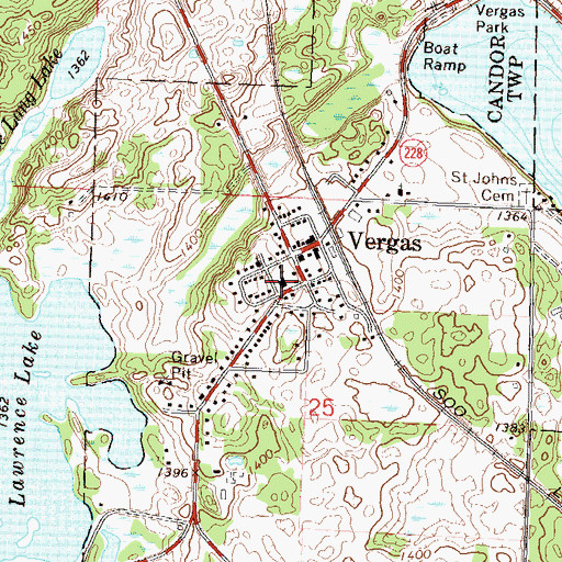 Topographic Map of Candor - Dora - Hobart - Vergas Fire and Rescue Department, MN