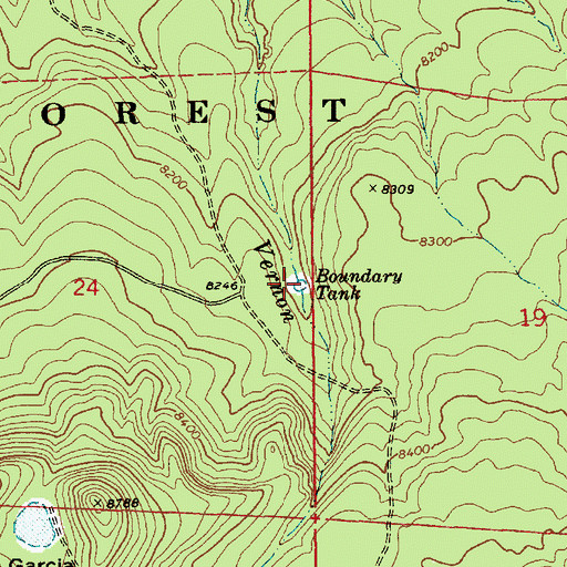 Topographic Map of Boundary Tanks, AZ