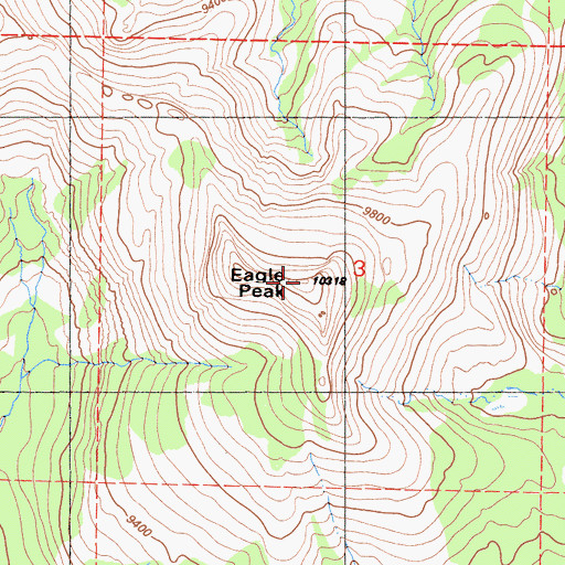 Topographic Map of Eagle Peak, CA