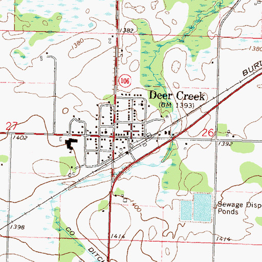 Topographic Map of Deer Creek Fire and Rescue, MN