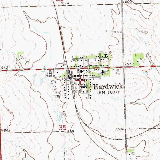 Topographic Map of Hardwick Fire Department, MN