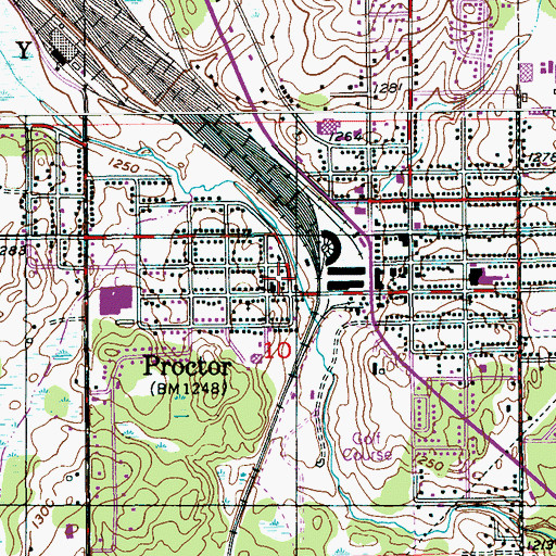 Topographic Map of Proctor Fire Department, MN