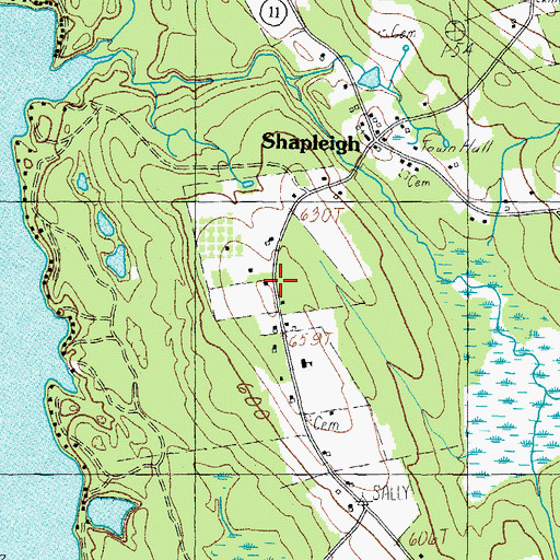 Topographic Map of Shapleigh Rescue Emergency Medical Services, ME