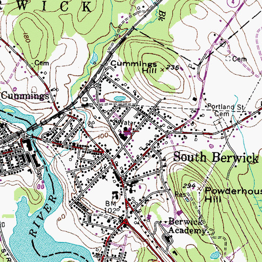 Topographic Map of South Berwick Emergency Ambulance and Rescue Service, ME