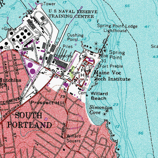 Topographic Map of Southern Maine Community College First Respond Ambulance Service, ME
