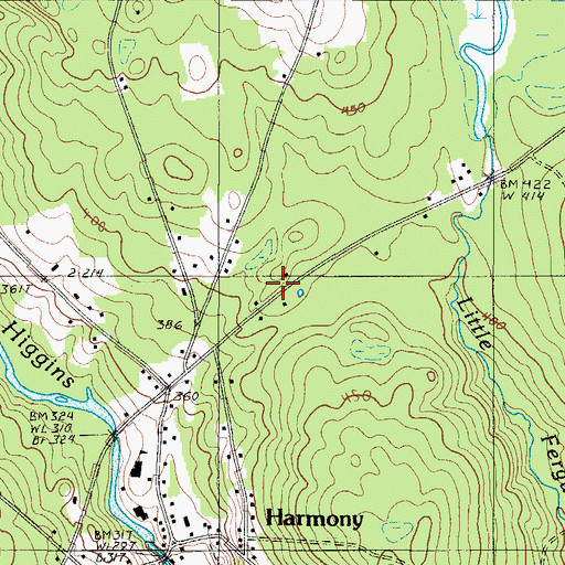 Topographic Map of Harmony Regional Ambulance Service, ME