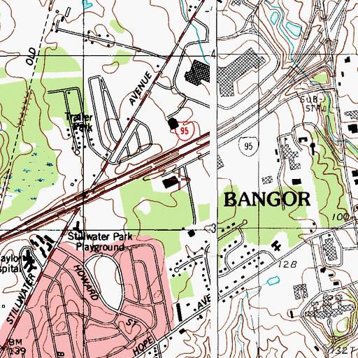 Topographic Map of Northeastern Maine Emergency Medical Services Ambulance, ME