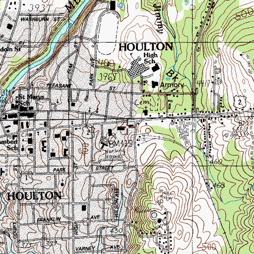 Topographic Map of Houlton Ambulance Service, ME