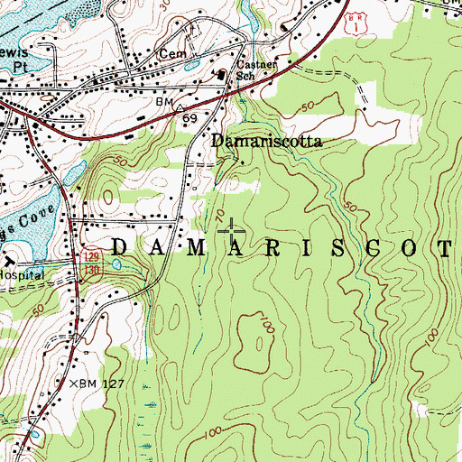 Topographic Map of Central Lincoln County Ambulance Service, ME