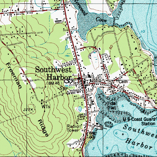 Topographic Map of Southwest Harbor Tremont Ambulance, ME