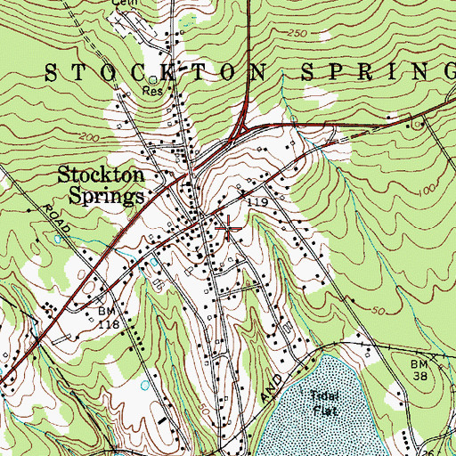 Topographic Map of Stockton Springs Volunteer Ambulance Service, ME