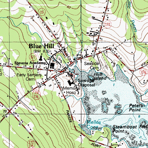 Topographic Map of Peninsula Ambulance Corps, ME