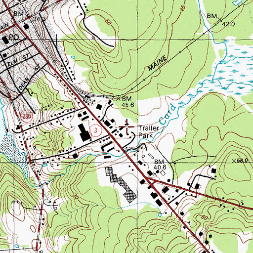 Topographic Map of County Ambulance, ME