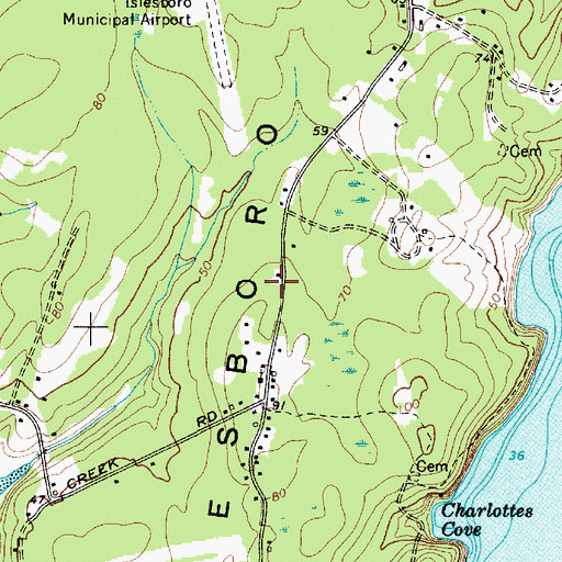 Topographic Map of Islesboro Volunteer Ambulance Service, ME