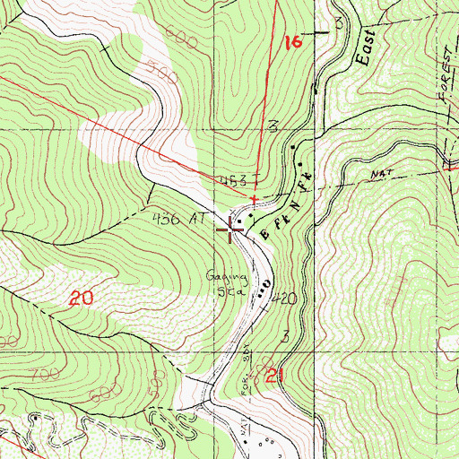 Topographic Map of East Fork North Fork Trinity River, CA