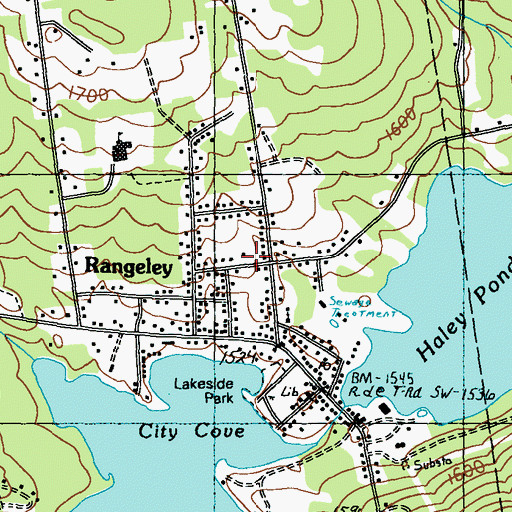 Topographic Map of Northstar Emergency Medical Services Rangeley, ME