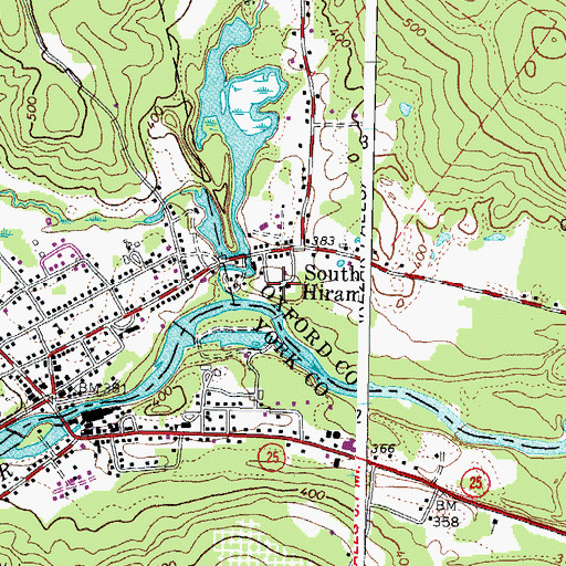 Topographic Map of Sacopee Rescue Ambulance Service, ME