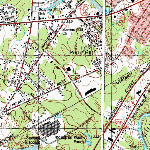 Topographic Map of United Ambulance Rodman Road Station, ME