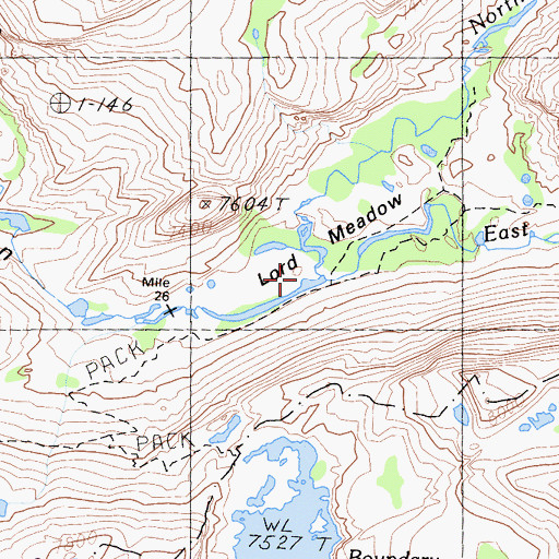 Topographic Map of East Fork Cherry Creek, CA