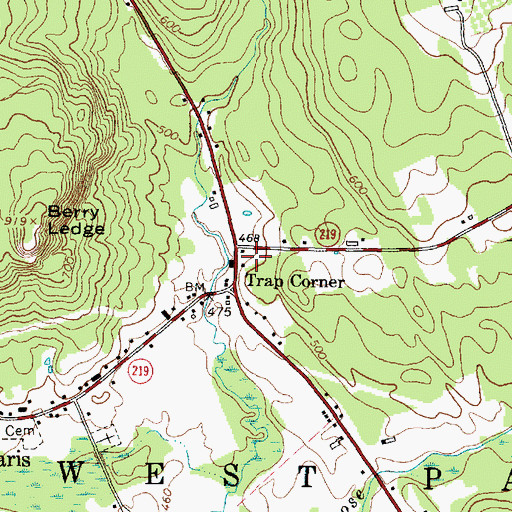 Topographic Map of Tri Town Ambulance and Emergency Rescue Services, ME