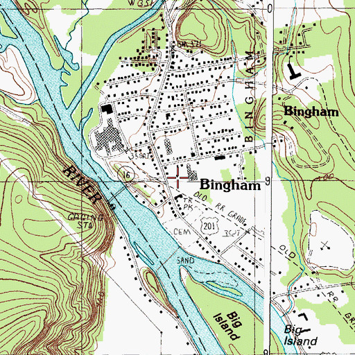 Topographic Map of Upper Kennebec Valley Ambulance Service, ME