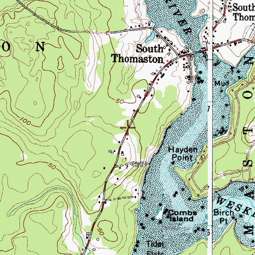 Topographic Map of South Thomaston Ambulance Service, ME