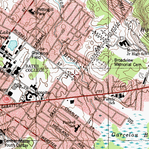 Topographic Map of United Ambulance Main Office, ME