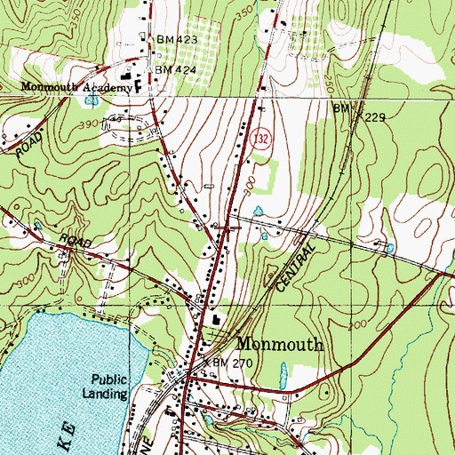 Topographic Map of Monmouth Rescue Association, ME
