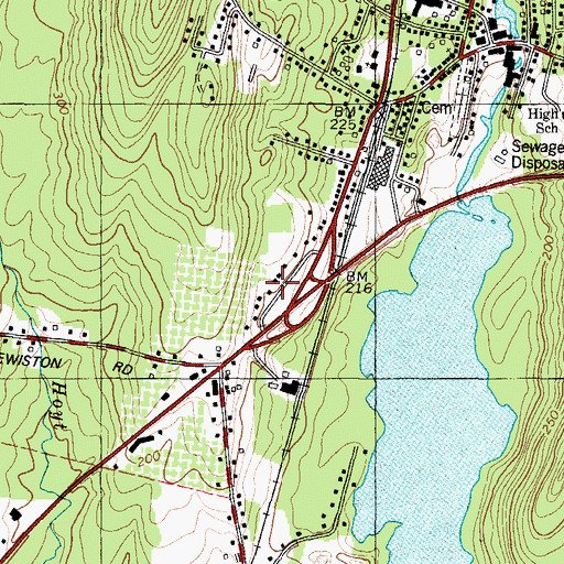 Topographic Map of Winthrop Ambulance Service, ME