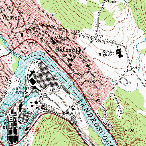 Topographic Map of Med Care Ambulance Service, ME