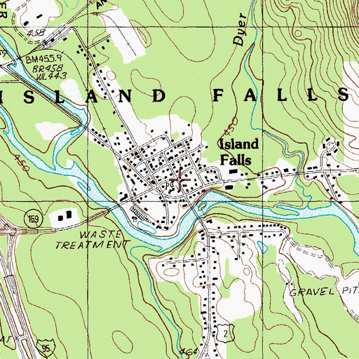 Topographic Map of Island Falls Ambulance Service, ME