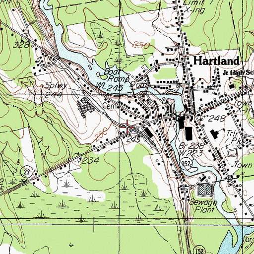 Topographic Map of Hartland Saint Albans Emergency Medical Services, ME