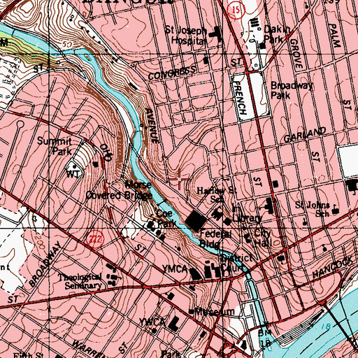 Topographic Map of Mobile Health Capital Ambulance Service, ME
