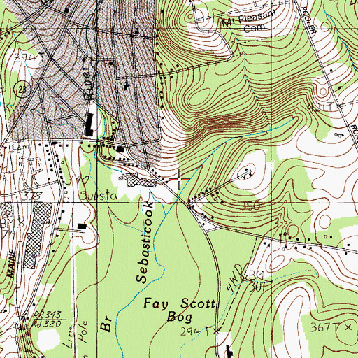 Topographic Map of Dexter Ambulance Service, ME