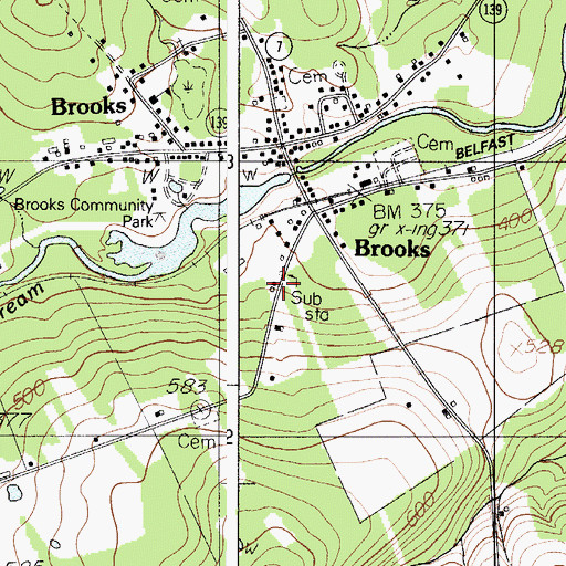 Topographic Map of Arthur Jewell Community Health Center Ambulance Service, ME