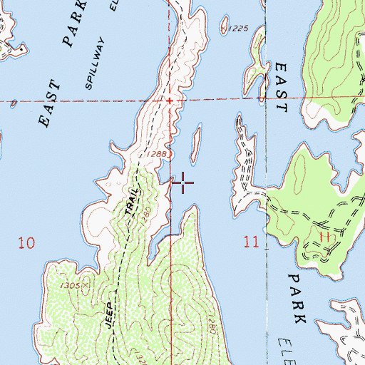 Topographic Map of East Park Reservoir, CA