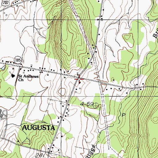 Topographic Map of Delta Ambulance Augusta, ME