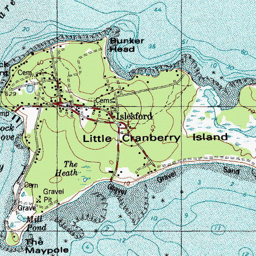 Topographic Map of Islesford Emergency Medical Services, ME