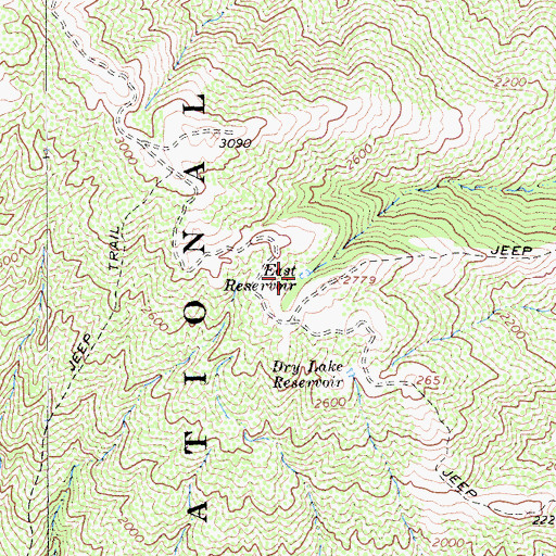 Topographic Map of East Reservoir, CA
