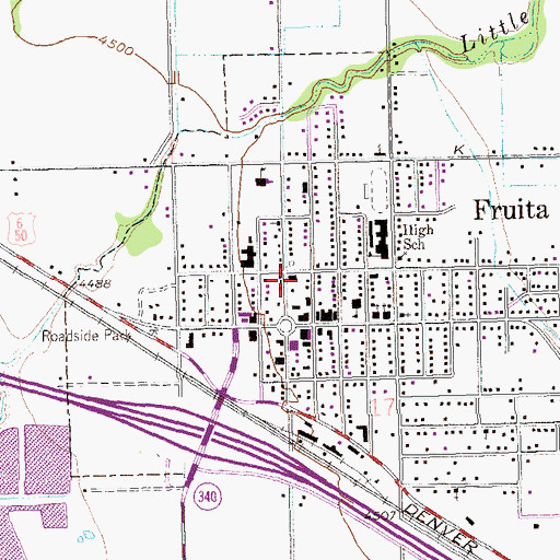 Topographic Map of Lower Valley Fire Protection District Station 1, CO