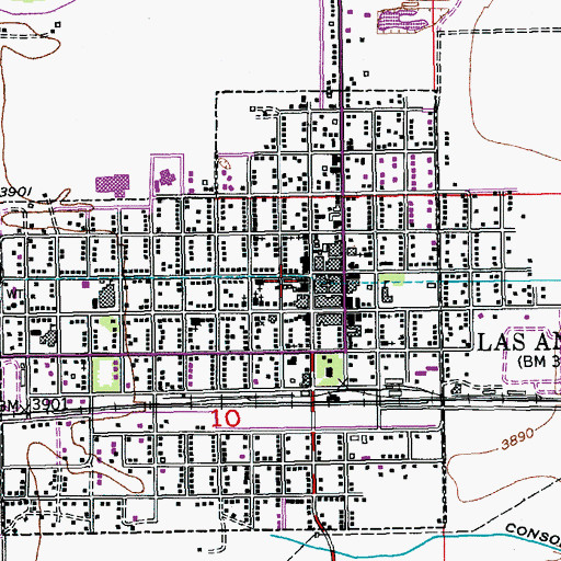 Topographic Map of Las Animas Fire Department, CO