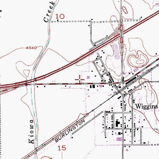 Topographic Map of Wiggins Fire Protection District, CO