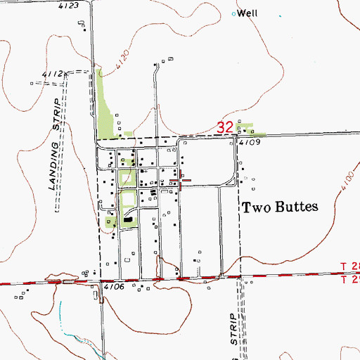 Topographic Map of Two Buttes Fire Station, CO
