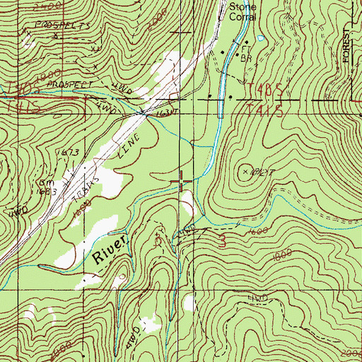 Topographic Map of Elk Creek, OR