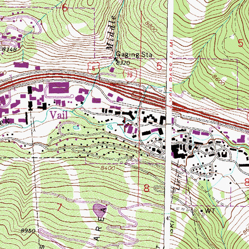 Topographic Map of Vail Fire Department Station 2, CO
